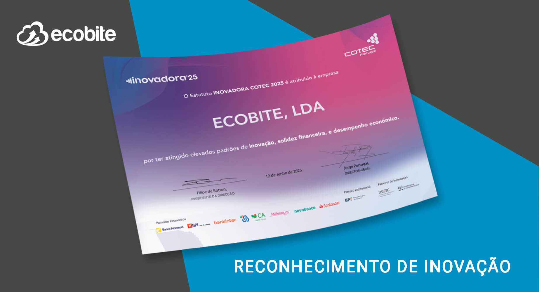 Ecobite reconhecida pela COTEC como Empresa Inovadora 2025